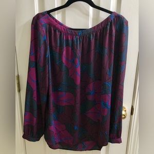 Long Sleeve Floral Blouse | XL | Loft